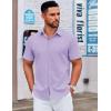 imageCOOFANDY Mens Casual Dress Shirt Short Sleeve Button Down Shirts Summer Wedding Untucked ShirtLavender