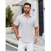 imageCOOFANDY Mens Casual Dress Shirt Short Sleeve Button Down Shirts Summer Wedding Untucked ShirtWhite