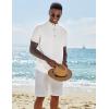 imageCOOFANDY Mens Casual Henley Shirts Short Sleeve Summer Beach TShirts Banded Collar Henleys Button Tee ShirtAll White
