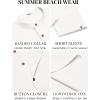 imageCOOFANDY Mens Casual Henley Shirts Short Sleeve Summer Beach TShirts Banded Collar Henleys Button Tee ShirtAll White
