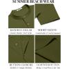 imageCOOFANDY Mens Casual Henley Shirts Short Sleeve Summer Beach TShirts Banded Collar Henleys Button Tee ShirtArmy Green