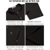 imageCOOFANDY Mens Casual Henley Shirts Short Sleeve Summer Beach TShirts Banded Collar Henleys Button Tee ShirtBlack