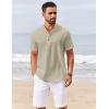 imageCOOFANDY Mens Casual Henley Shirts Short Sleeve Summer Beach TShirts Banded Collar Henleys Button Tee ShirtGray Green