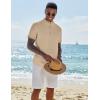 imageCOOFANDY Mens Casual Henley Shirts Short Sleeve Summer Beach TShirts Banded Collar Henleys Button Tee ShirtKhaki