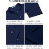 imageCOOFANDY Mens Casual Henley Shirts Short Sleeve Summer Beach TShirts Banded Collar Henleys Button Tee ShirtNavy Blue