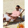 imageCOOFANDY Mens Casual Henley Shirts Short Sleeve Summer Beach TShirts Banded Collar Henleys Button Tee ShirtPink