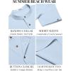 imageCOOFANDY Mens Casual Henley Shirts Short Sleeve Summer Beach TShirts Banded Collar Henleys Button Tee ShirtSky Blue