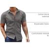 imageCOOFANDY Mens Dress Shirt Short Sleeve Button Down Shirts with PocketDark Grey