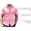 imageCOOFANDY Mens Dress Shirt Short Sleeve Button Down Shirts with PocketPink