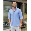 imageCOOFANDY Mens Dress Shirts Long Sleeve Wrinkle Free Shirt Textured Business Casual Button Down ShirtBlue
