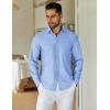 imageCOOFANDY Mens Dress Shirts Long Sleeve Wrinkle Free Shirt Textured Business Casual Button Down ShirtBlue