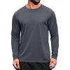 imageCOOFANDY Long Sleeve Shirts for Men Moisture Wicking Activewear TShirts Workout Running ShirtsDark Grey