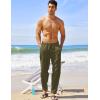 imageCOOFANDY Mens Linen Harem Drawstring Pants Casual Elastic Waist Lightweight Trouser Hippie Summer Beach Yoga PantsBarmy Green