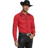 imageCOOFANDY Mens Western Cowboy Shirt Embroidered Button Down Long Sleeve ShirtsRed