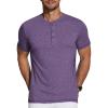 imageCOOFANDY Mens Henley Shirts Short Sleeve Casual Basic Tee Summer Button Henley Soild T ShirtsPurple