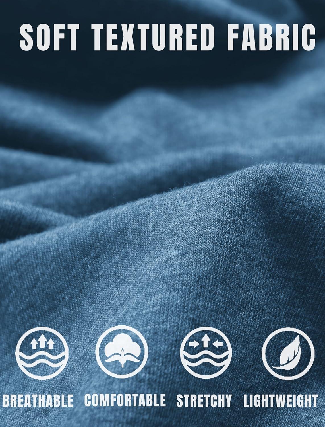 imageCOOFANDY Mens Short Sleeve Henley TShirtDemin Blue