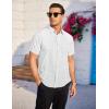 imageCOOFANDY Mens Casual Dress Shirt Short Sleeve Wrinkle Free Dress Shirt Business Casual ShirtsWhite Print