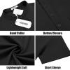 imageCOOFANDY Mens Casual Henley Shirts Band Collar Short Sleeve TShirts Summer Stylish Beach Hippie ShirtBlack