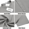 imageCOOFANDY Mens Casual Henley Shirts Band Collar Short Sleeve TShirts Summer Stylish Beach Hippie ShirtLight Grey
