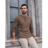imageCOOFANDY Mens Henley Shirts Long Sleeve Lightweight Buttons TShirts Casual Basic Pullover TopBrown