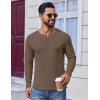 imageCOOFANDY Mens Henley Shirts Long Sleeve Lightweight Buttons TShirts Casual Basic Pullover TopBrown