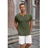 imageCOOFANDY Mens Short Sleeve Henley TShirtArmy Green