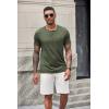 imageCOOFANDY Mens Short Sleeve Henley TShirtArmy Green