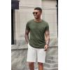 imageCOOFANDY Mens Short Sleeve Henley TShirtArmy Green