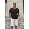 imageCOOFANDY Mens Short Sleeve Henley TShirtBlack