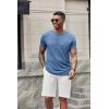 imageCOOFANDY Mens Short Sleeve Henley TShirtBlue