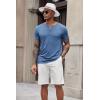 imageCOOFANDY Mens Short Sleeve Henley TShirtBlue