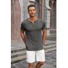 imageCOOFANDY Mens Short Sleeve Henley TShirtDark Grey