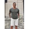imageCOOFANDY Mens Short Sleeve Henley TShirtDark Grey