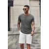 imageCOOFANDY Mens Short Sleeve Henley TShirtDark Grey