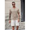 imageCOOFANDY Mens Short Sleeve Henley TShirtDark Khaki