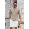 imageCOOFANDY Mens Short Sleeve Henley TShirtDark Khaki