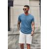 imageCOOFANDY Mens Short Sleeve Henley TShirtDemin Blue