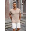 imageCOOFANDY Mens Short Sleeve Henley TShirtKhaki