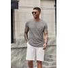 imageCOOFANDY Mens Short Sleeve Henley TShirtLight Grey