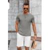 imageCOOFANDY Mens Short Sleeve Henley TShirtLight Grey