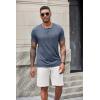 imageCOOFANDY Mens Short Sleeve Henley TShirtNavy Blue