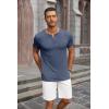 imageCOOFANDY Mens Short Sleeve Henley TShirtNavy Blue