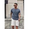 imageCOOFANDY Mens Short Sleeve Henley TShirtNavy Blue