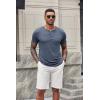 imageCOOFANDY Mens Short Sleeve Henley TShirtNavy Blue