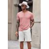 imageCOOFANDY Mens Short Sleeve Henley TShirtPink