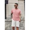 imageCOOFANDY Mens Short Sleeve Henley TShirtPink