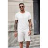 imageCOOFANDY Mens Short Sleeve Henley TShirtWhite