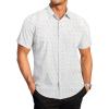 imageCOOFANDY Mens Casual Dress Shirt Short Sleeve Wrinkle Free Dress Shirt Business Casual ShirtsWhite Print