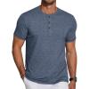 imageCOOFANDY Mens Short Sleeve Henley TShirtNavy Blue