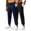 imageCOOFANDY Mens Sweatpants Joggers Workout Casual Athletic Gym Pants Lightweight Elastic Wasit Sweatpants with Pockets2 Pack BlackNavy Blue